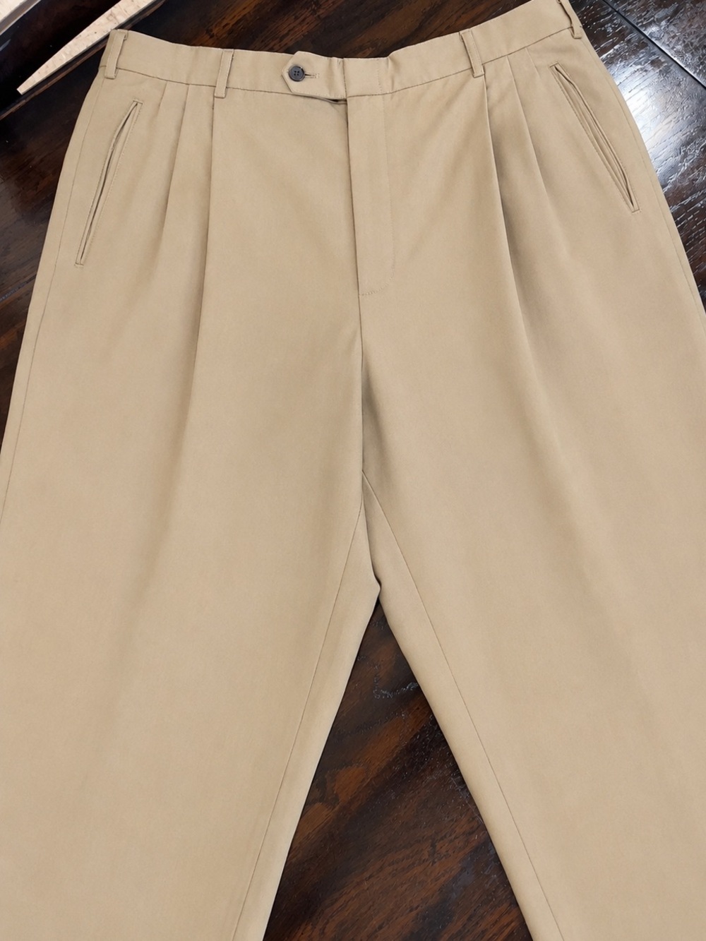 Private Label Men’s Italian Made Super 100s Wool Double Pleated Dress Pants